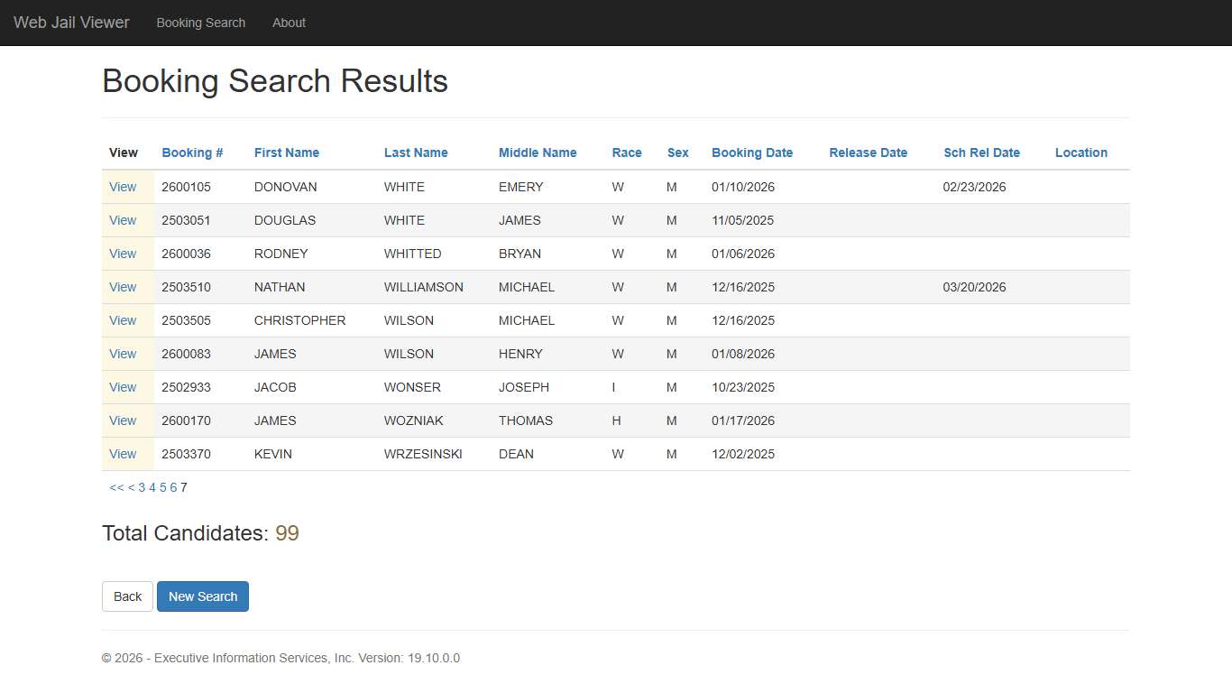 BookingSearchDetail - Web Jail Viewer